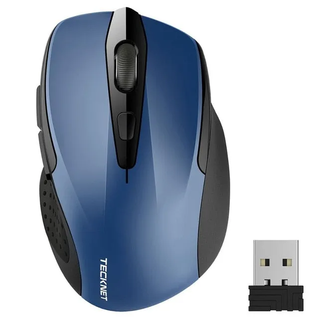 TeckNet Pro Wireless Mouse Nano Receiver Ergonomic Mice - 6 Buttons 2400DPI