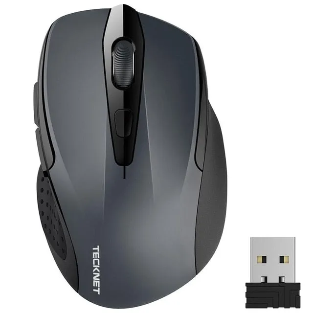 TeckNet Pro Wireless Mouse Nano Receiver Ergonomic Mice - 6 Buttons 2400DPI