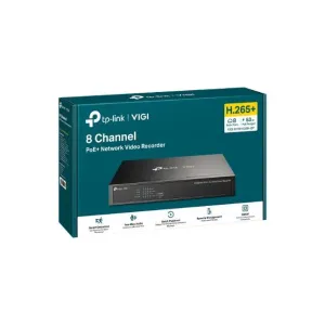 TP-Link VIGI NVR1008H-8P 8 Channel PoE  Network Video Recorder, 53W PoE Budget, H.265 , 4K Video Output & 16MP Decoding Capacity (HDD Not Included)