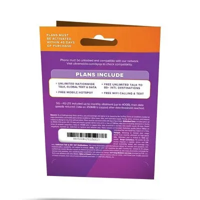 Ultra Mobile 1-Month 15GB Plan SIM Kit